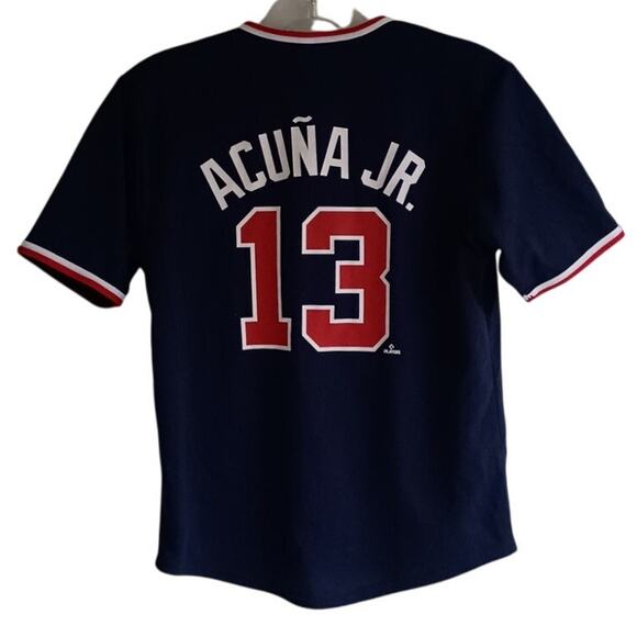 Atlanta Braves MLB Ronald Acuna Jr. baseball jersey kids size medium(8) - Picture 1 of 7